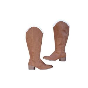 Torrid Faux Suede Shearling Top Knee High Boots Size 10.5W‎